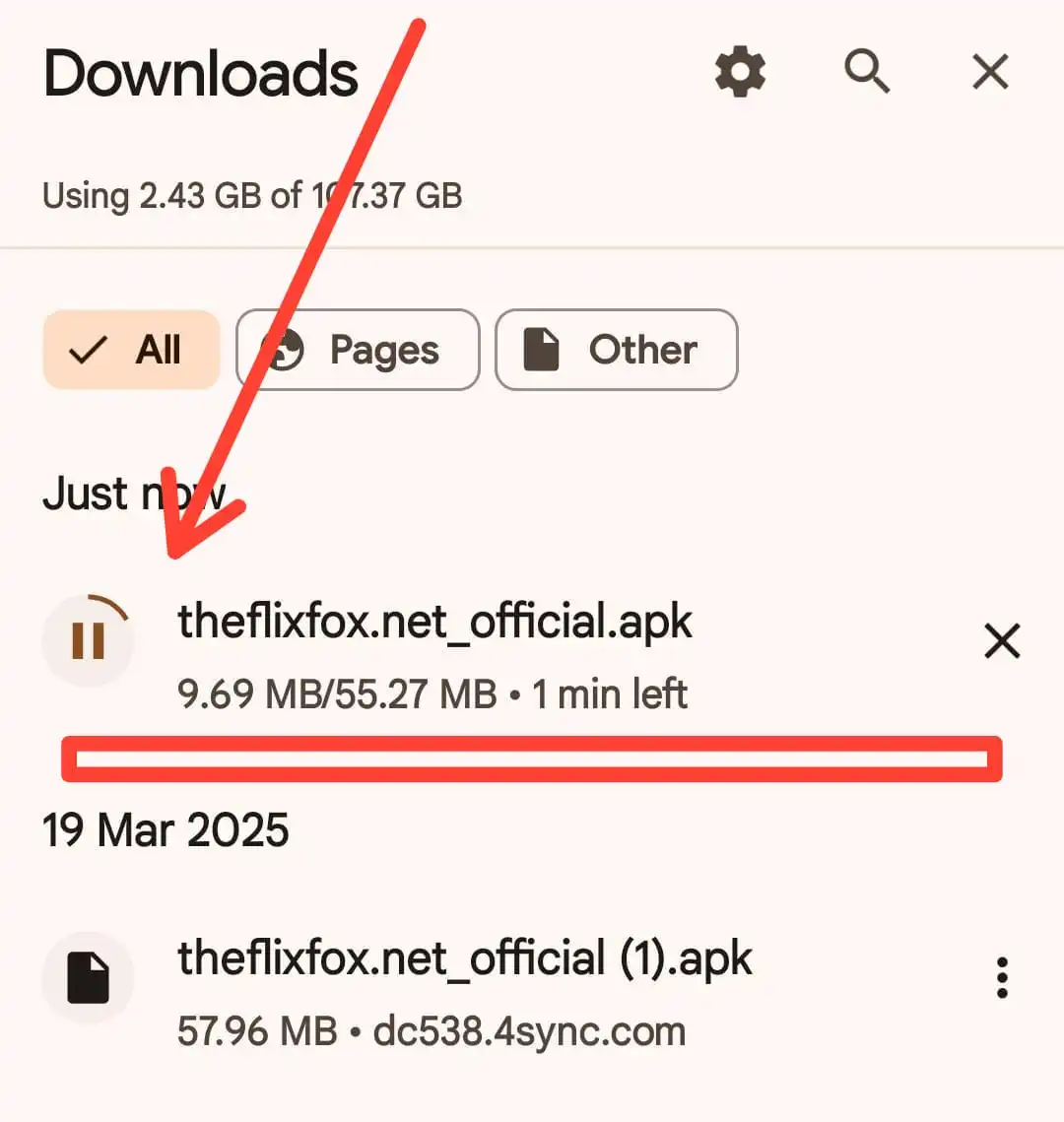 Wait for the downloading completely